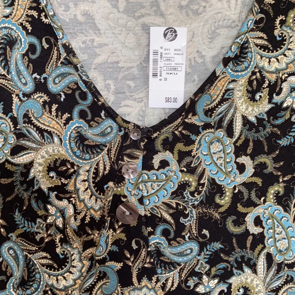 Relisted Skyes the Limit floral print smock detail dress soft w stretch boho 3X - Picture 7 of 17